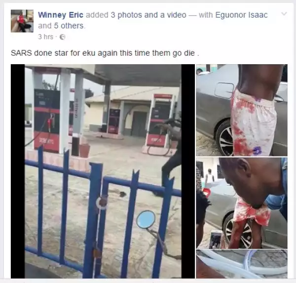 Photos: Nigerian SARS Police Officer Shoots Guy On Camera In Delta State